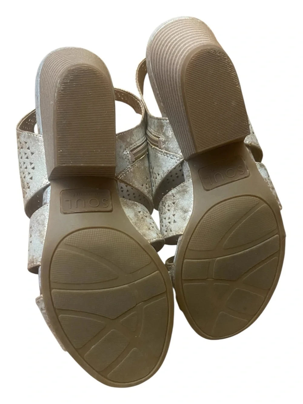 Soul Naturalizer Dez Wedge Gladiator Style Sandals Metallic Gold